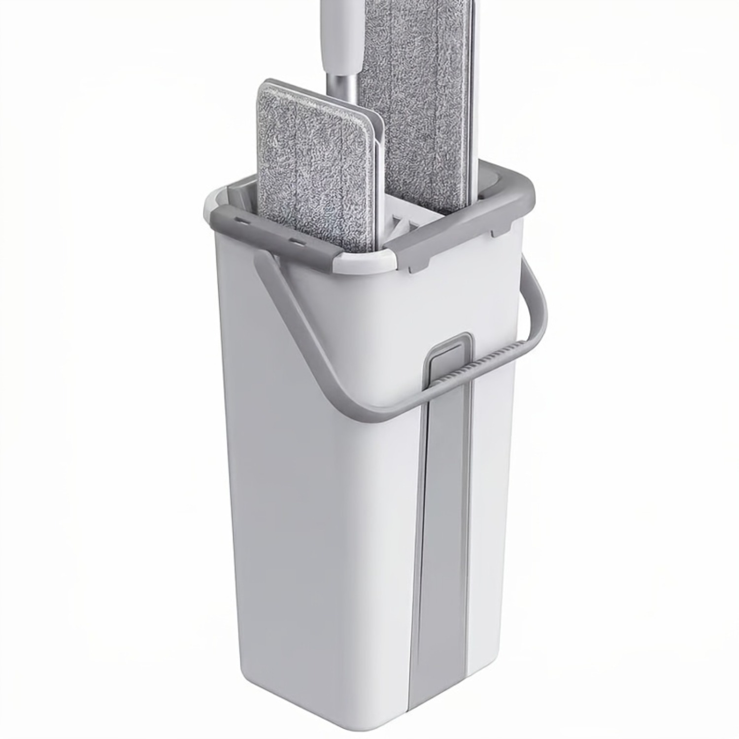 Self-Cleaning Flat Mop and Bucket Set with 4 Microfiber Pads - Image 3