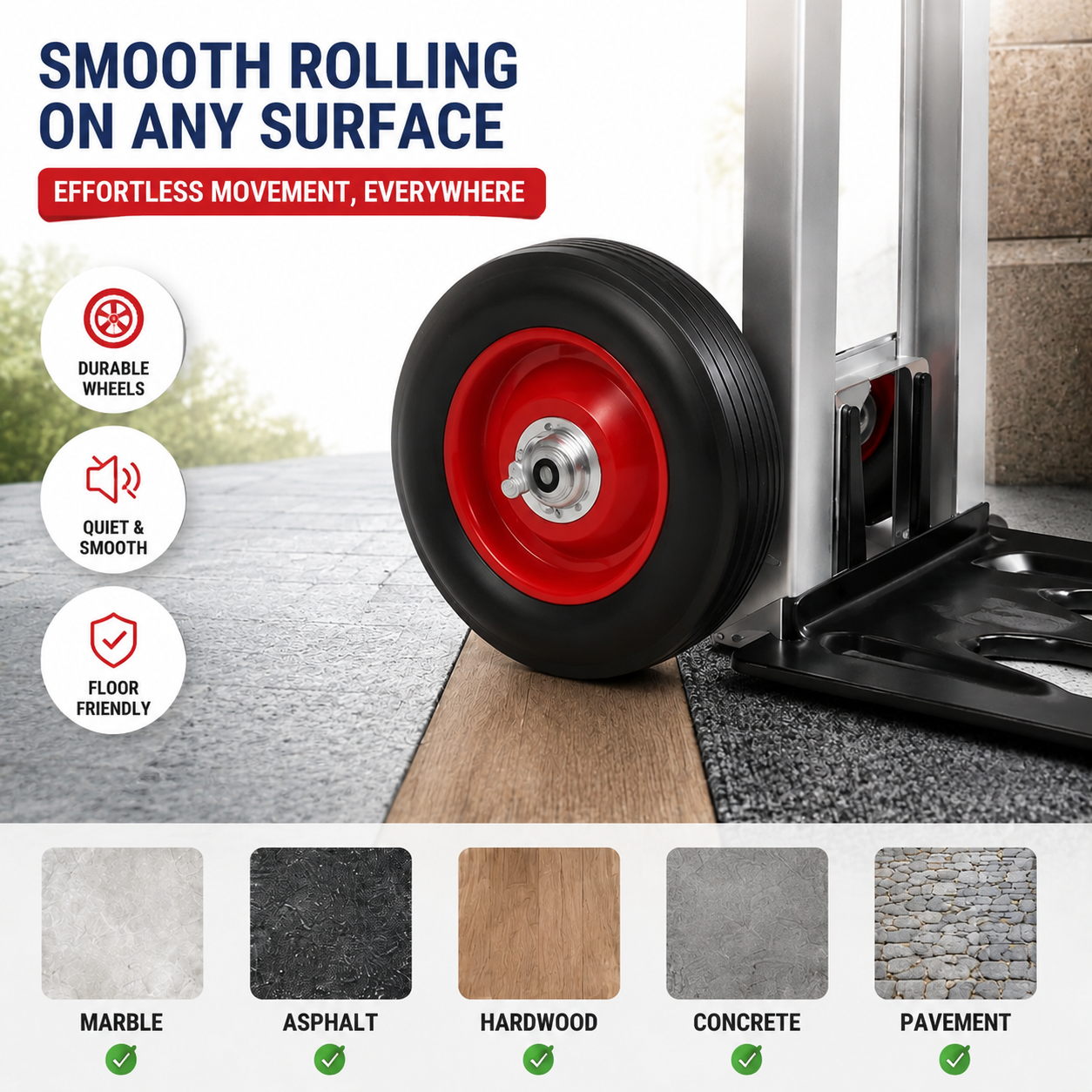 Heavy Duty Folding Hand Truck with All-Terrain Wheels | 330 lb Capacity - Image 4