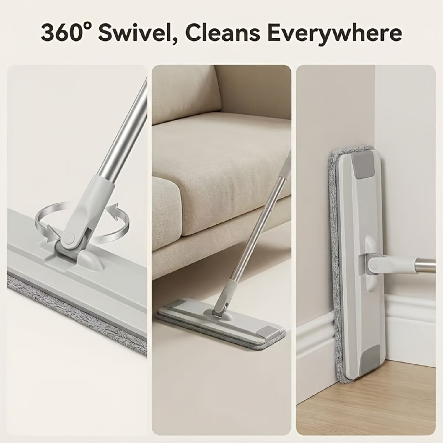 Self-Cleaning Flat Mop and Bucket Set with 4 Microfiber Pads - Image 8