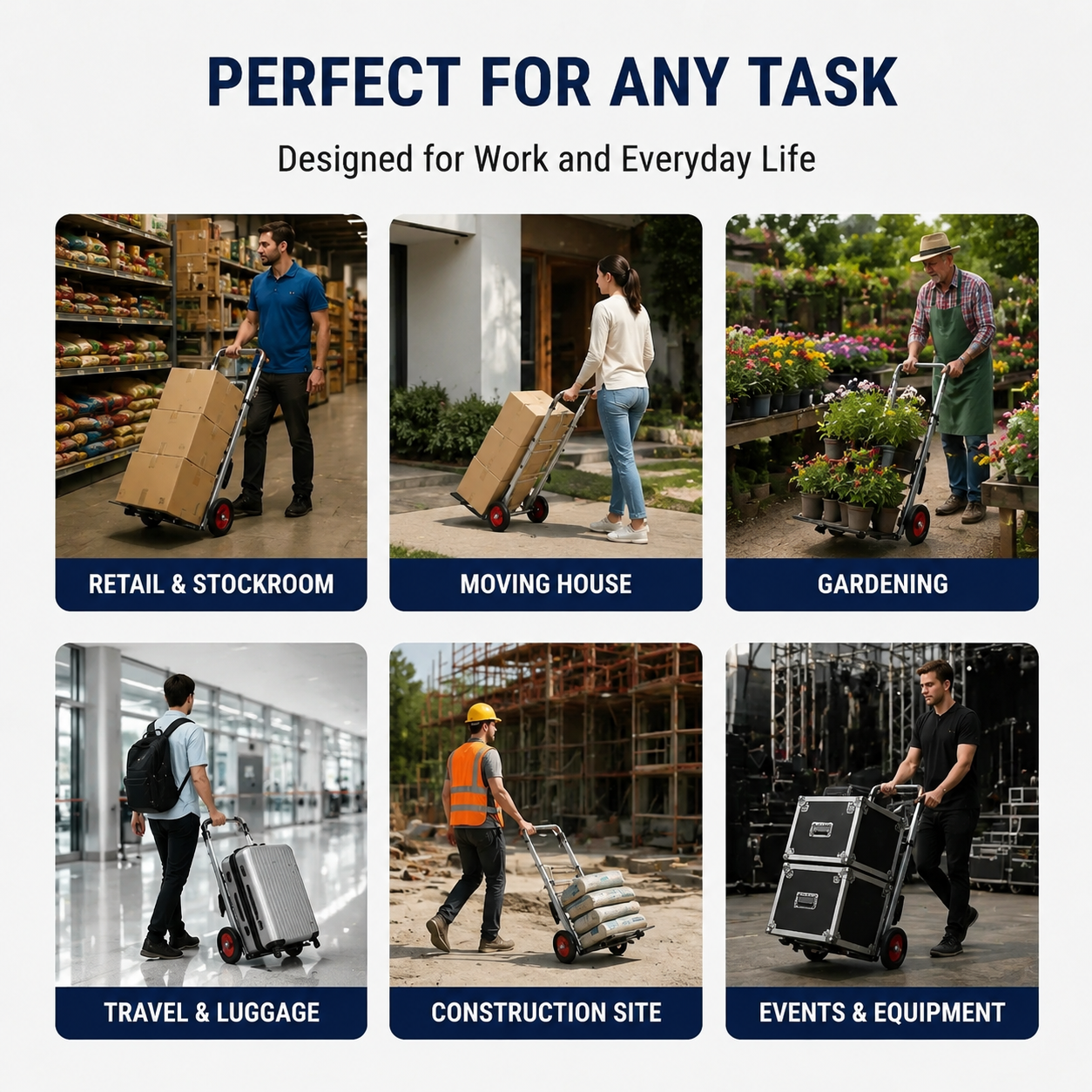 Heavy Duty Folding Hand Truck with All-Terrain Wheels | 330 lb Capacity - Image 7