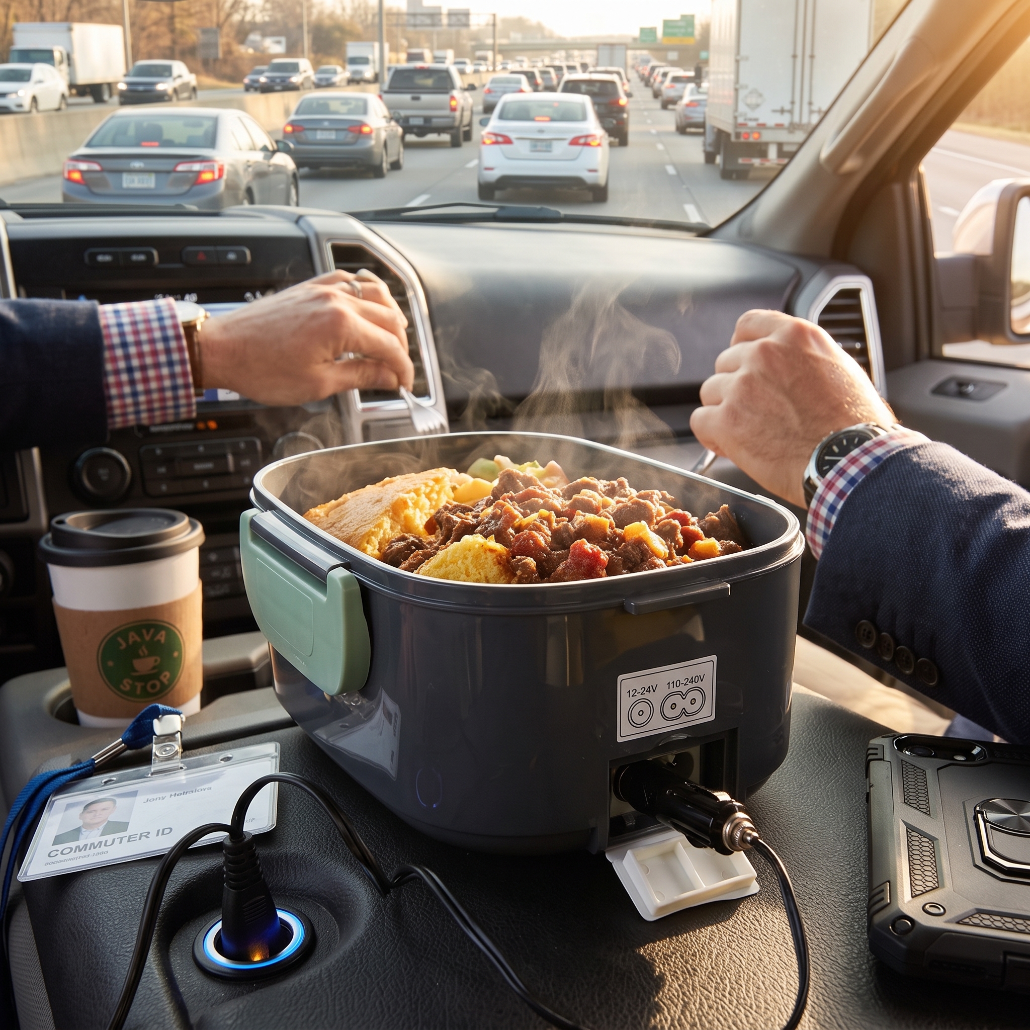 1.5L Electric Lunch Box Food Warmer for Car & Home – Green - Image 7
