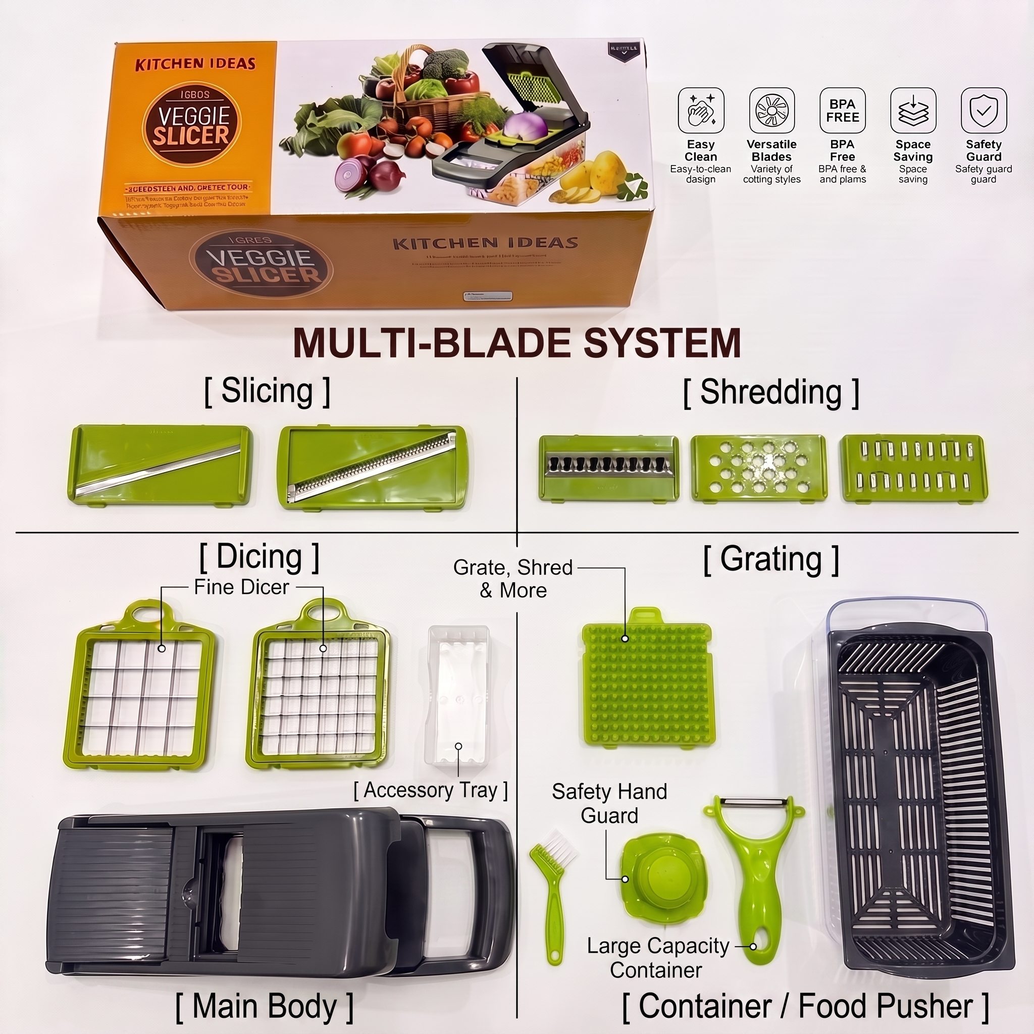 Multi-Blade Vegetable Chopper, Slicer & Julienne Cutter - Image 5