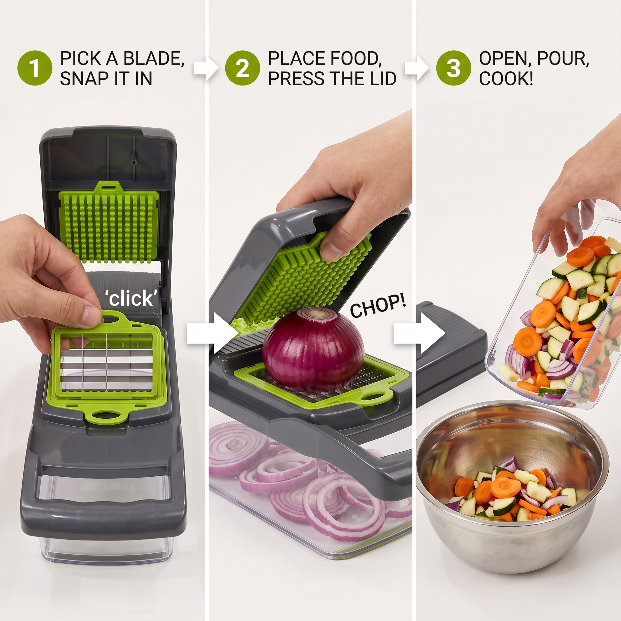 Multi-Blade Vegetable Chopper, Slicer & Julienne Cutter - Image 8