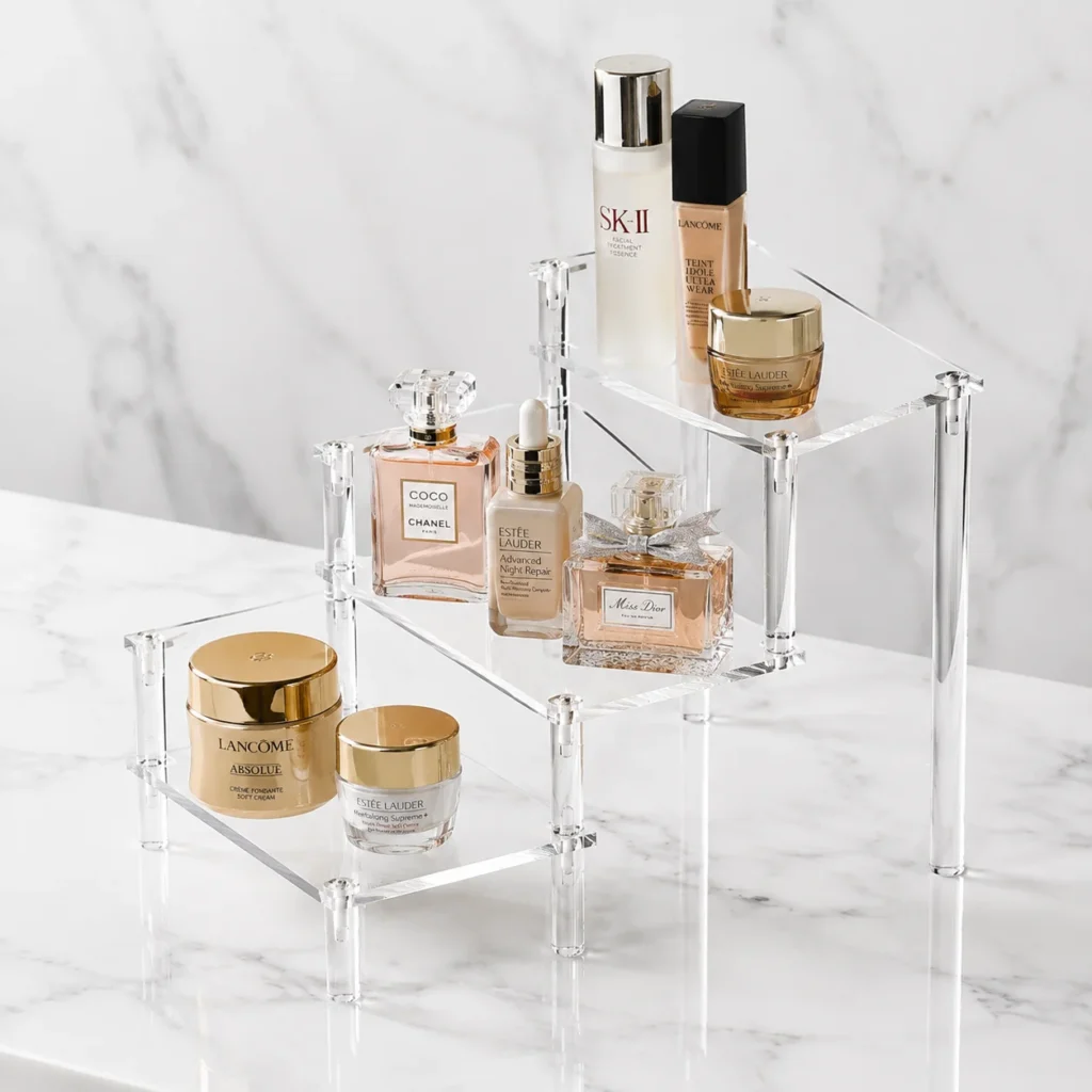3-Tier Clear Acrylic Display Riser for Collectibles & Cosmetics