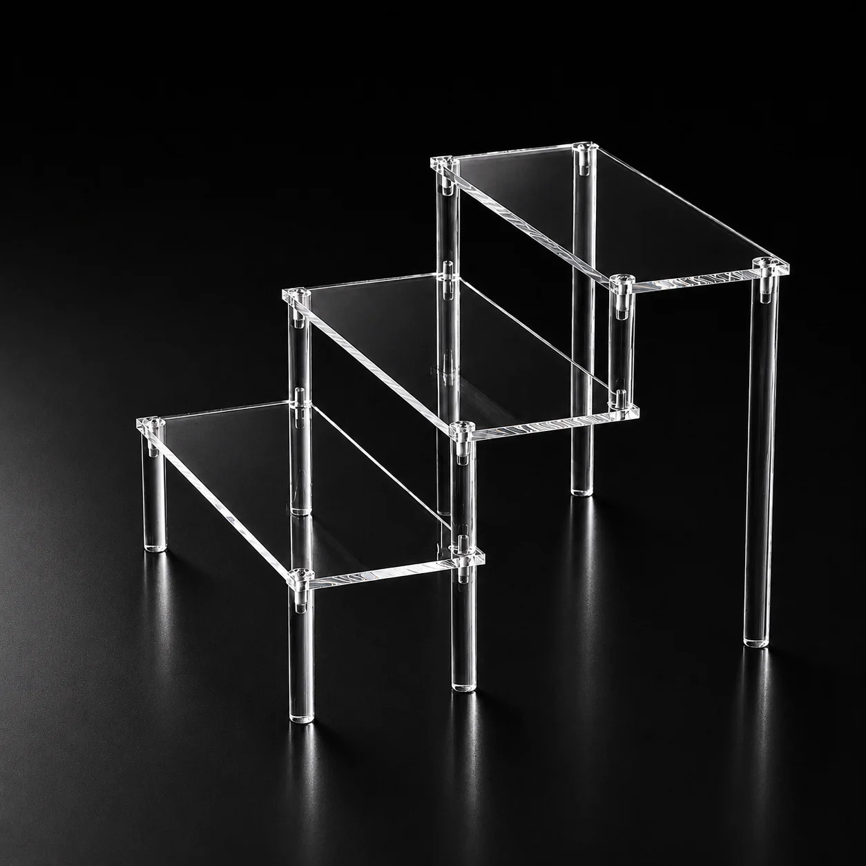 3-Tier Clear Acrylic Display Riser for Collectibles & Cosmetics - Image 3