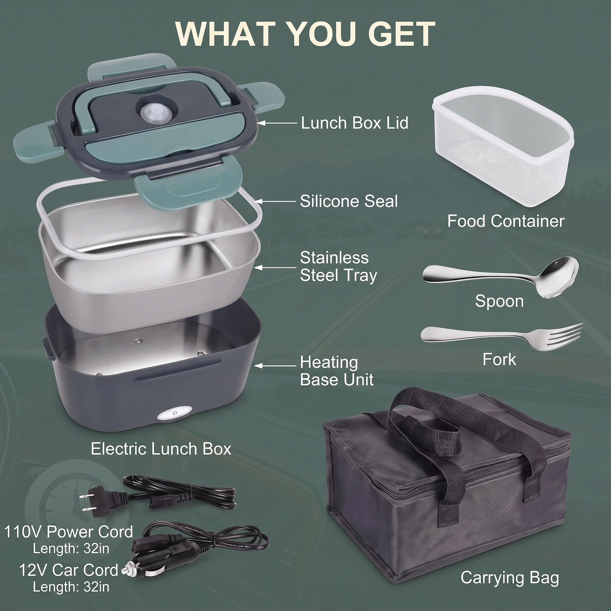 1.5L Electric Lunch Box Kit with Insulated Carry Bag - Image 5